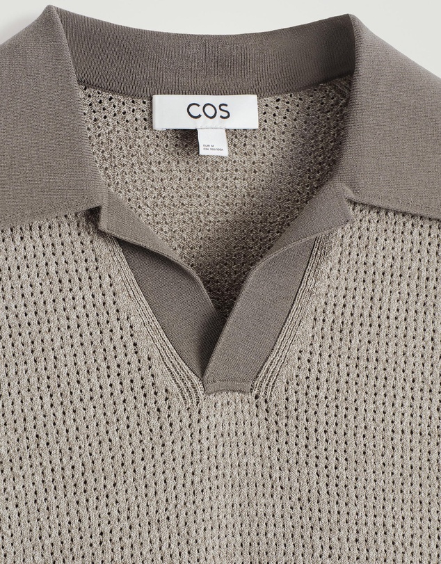 COS - Open-Knit Bouclé Polo Shirt