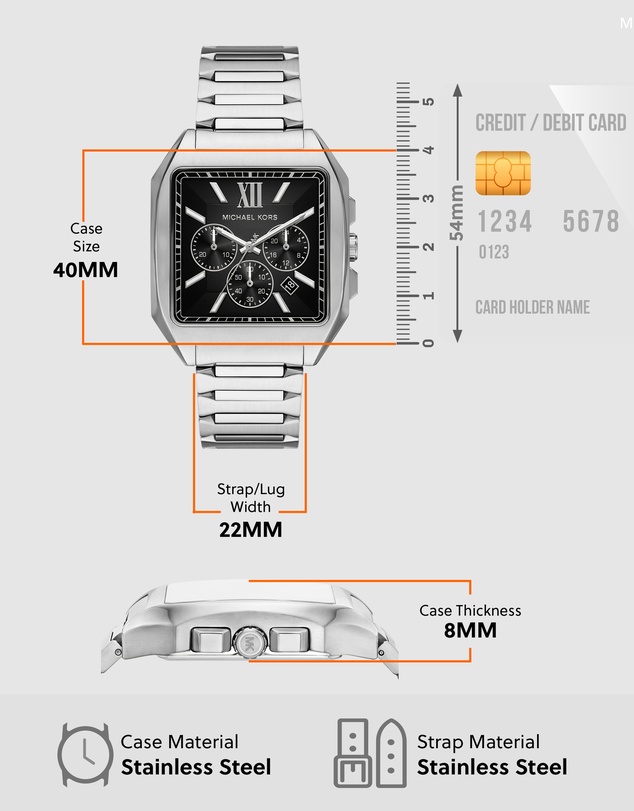 Michael Kors - Hayes Silver Tone Chronograph Watch