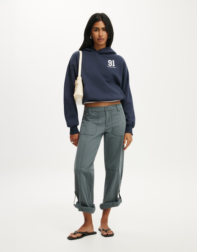 Cotton On - Graphic Boxy Fleece Hoodie