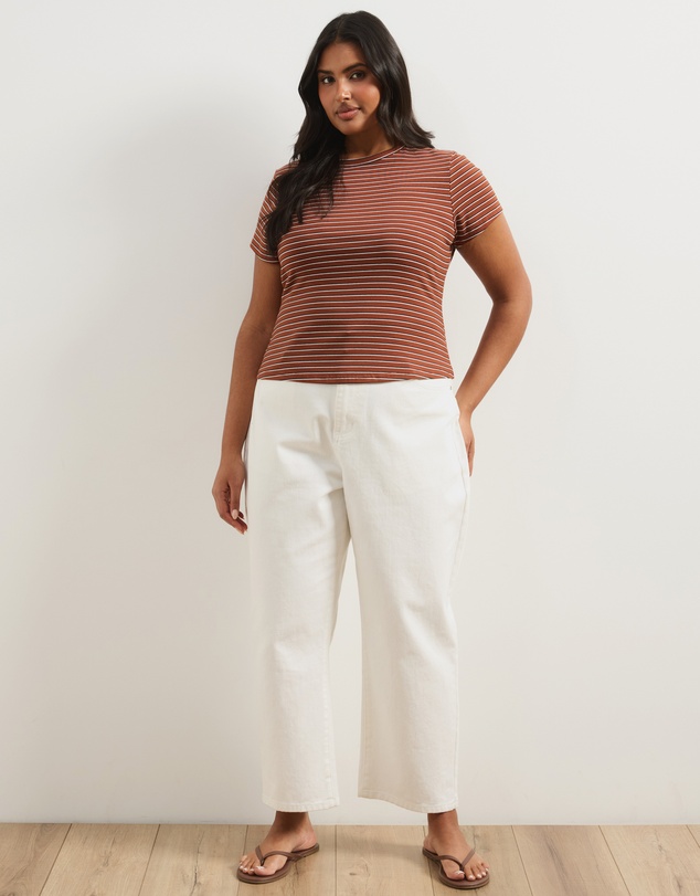 Atmos&Here Curvy - Layla Short Sleeve Stripe Tee