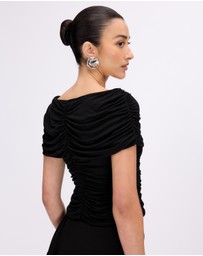 Minima Esenciales - Saffron Jersey Ruched Top