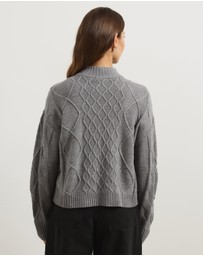 Atmos&Here - Evie Two-Way Zip Cable Knit Cardigan