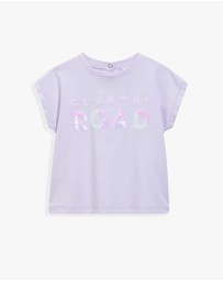 Country Road - Organically Grown Cotton Sequin Logo T-shirt