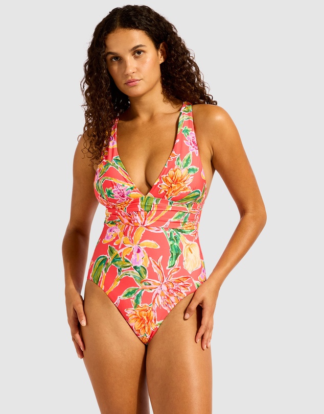 Seafolly - Hothouse Flowers V Neck One Piece Swimsuit