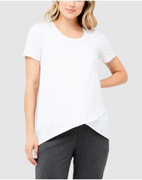 Ripe Maternity - Short Sleeve Raw Edge Nursing Top