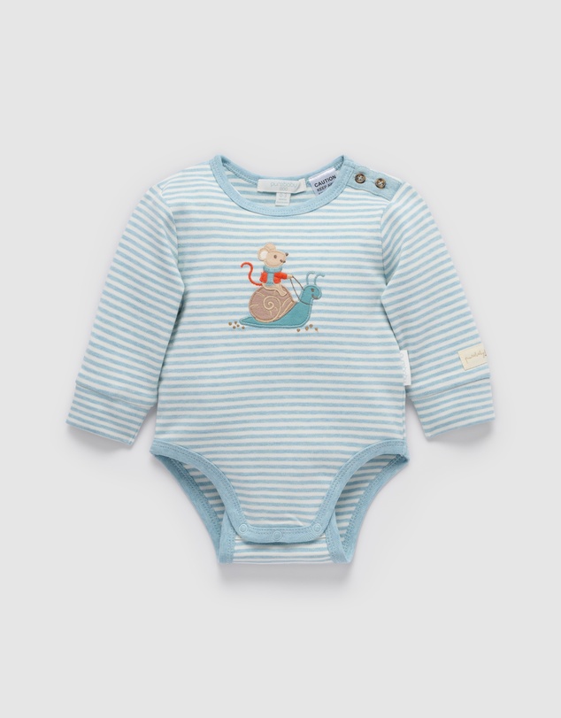Purebaby - Thick Applique Bodysuit -Kids-Babies