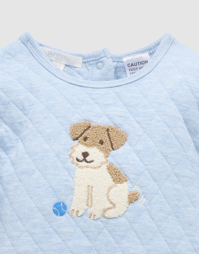 Purebaby - Quilted Track Growsuit-Kids-Babies