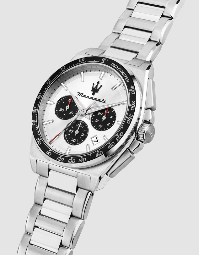 Maserati - Maserati Velocita 43mm Chrono Silver Dial Stainless Steel Strap Watch