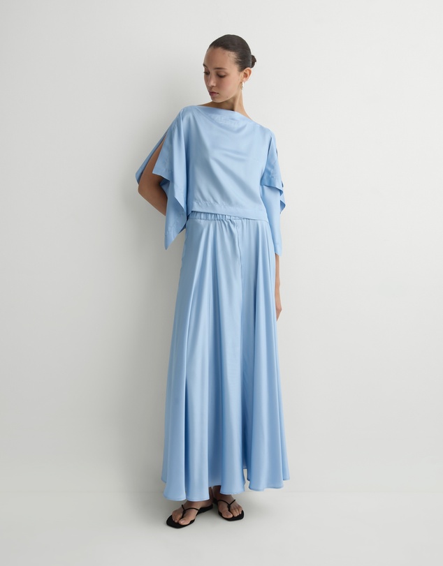 BONDI BORN - Como Maxi Skirt - Sky Blue