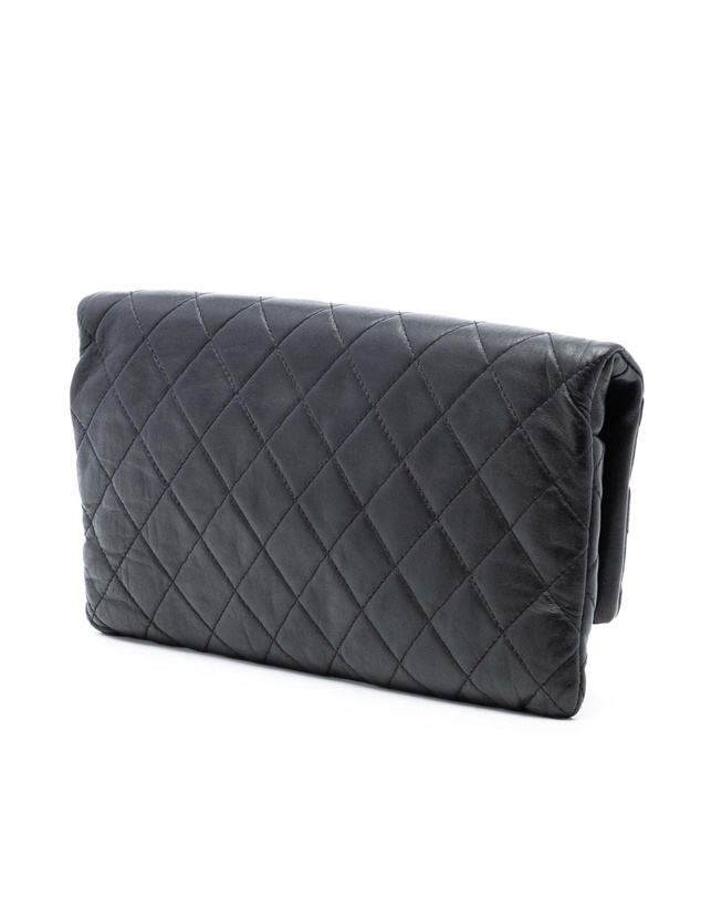 Pre-Loved by Azura Reborn - Pre-Loved Quilted Lambskin CC Beauty Foldover Clutch