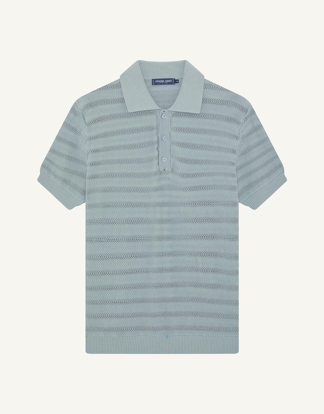 Frescobol Carioca - Vidal Cotton Jacquard Wave SS Buttoned Polo