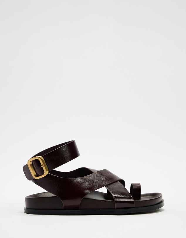 AERE - Leather Crossover Footbed Sandals