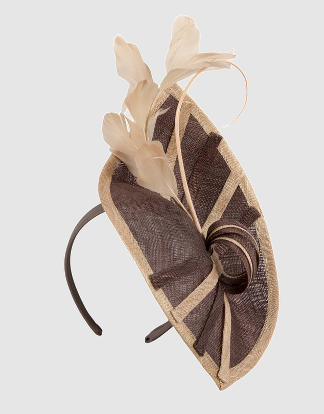 Max Alexander - Chocolate and Coffee Sinamay Racing Fascinator