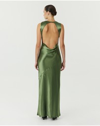 Third Form - Satin Bias Cowl Back Maxi Dress
