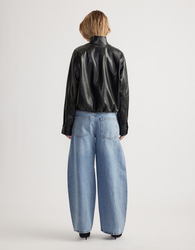 Decjuba - Ari Faux Leather Bomber Jacket