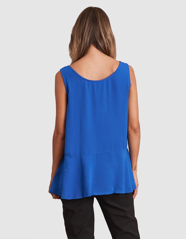 Angel Maternity - Reversible Maternity Button Front Smart Nursing Top in Blue