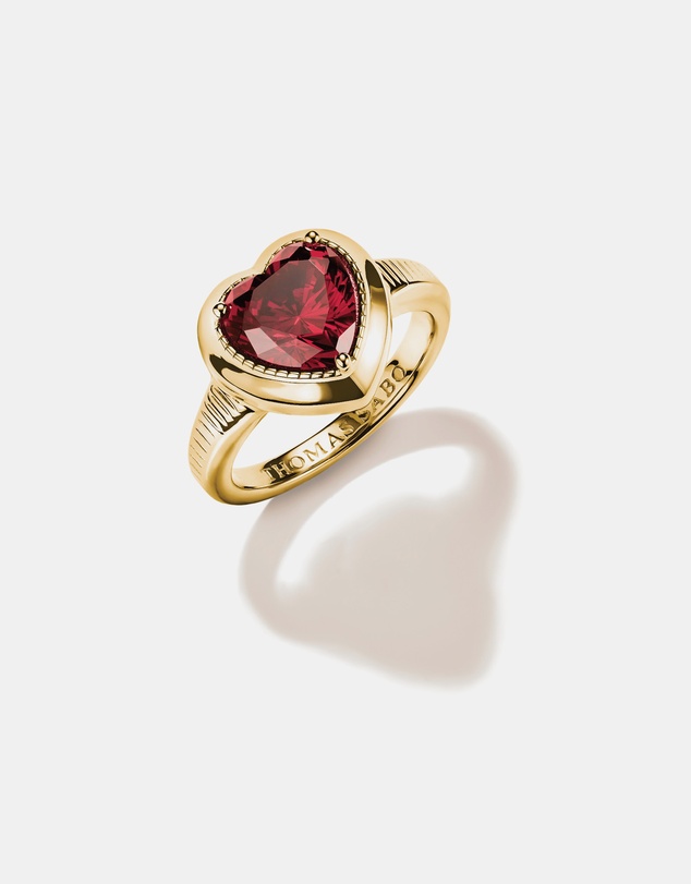 THOMAS SABO - THOMAS SABO Ring with Red Heart Zirconia Stone Gold