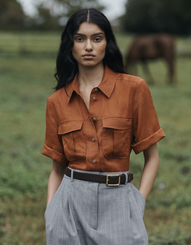 Country Road - Ramie Utility Blouse
