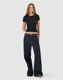 Rolla's - Daisy Lace Tee - Black