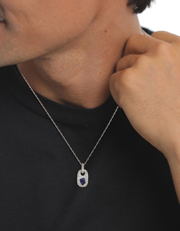 Kuzzoi - Lapis Lazuli Pendant Necklace in 925 Silver