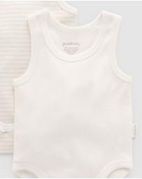 Purebaby - Rib Bodysuit 2 pack - Babies