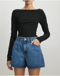 AERE - Mia Classic Denim Shorts