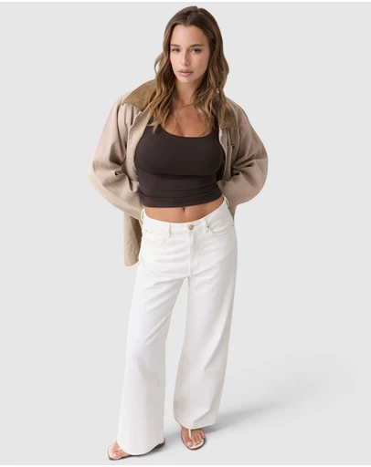 GUESS - Mid-Rise Wide-Leg Ankle Jeans