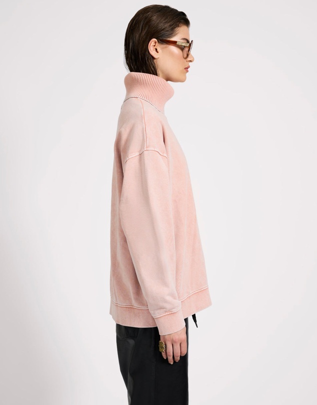 ONE TEASPOON - Fleece Roll Neck Sweater - Blush Pink