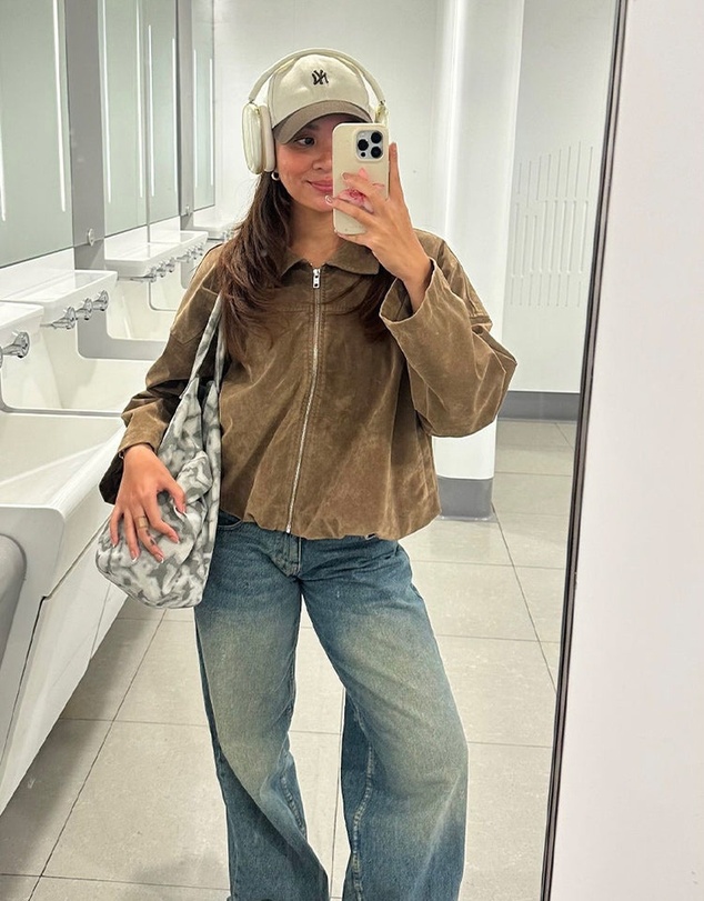 Beginning Boutique - River Brown Suedette Bubble Hem Bomber Jacket