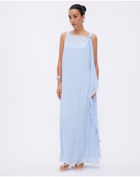Minima Esenciales - Hallie Sheer Viscose Draped Maxi Dress