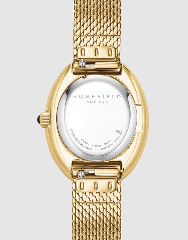 Rosefield - Ovale Gold-Tone Mesh Bracelet Watch