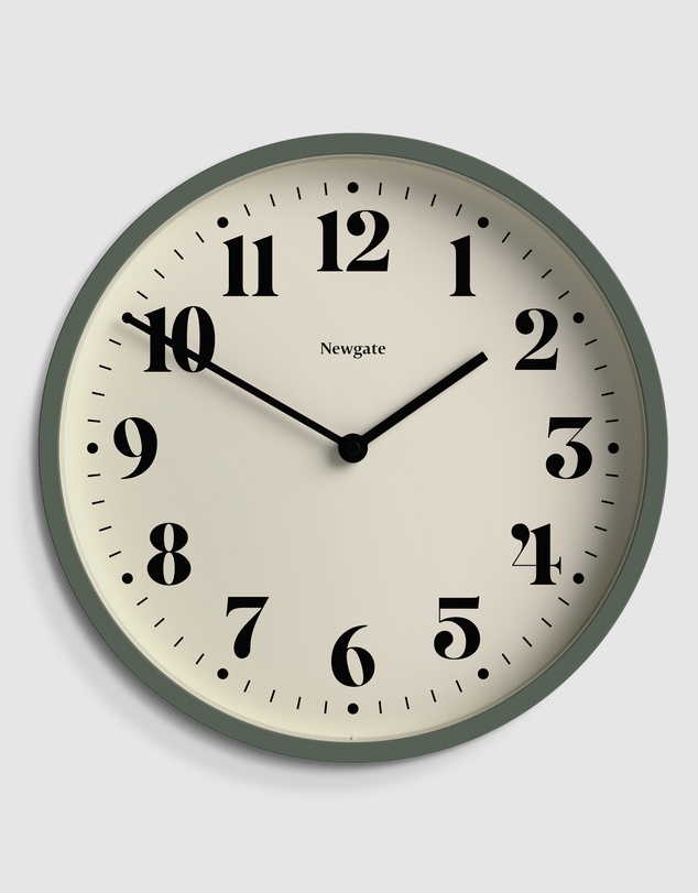 Newgate - Newgate Number Four Wall Clock Matte Asparagus Green