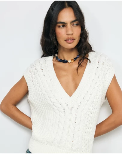 AERE - Mara Cable Knit Vest