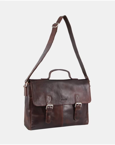 Pierre Cardin - Pierre Cardin Rustic Leather Computer Bag