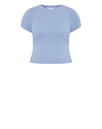 City Chic - Plus size Karla Short Sleeve Tee - dusty blue