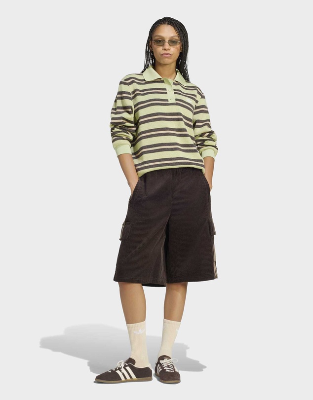 adidas Originals - STRIPE KNITTED POLO TOP Womens