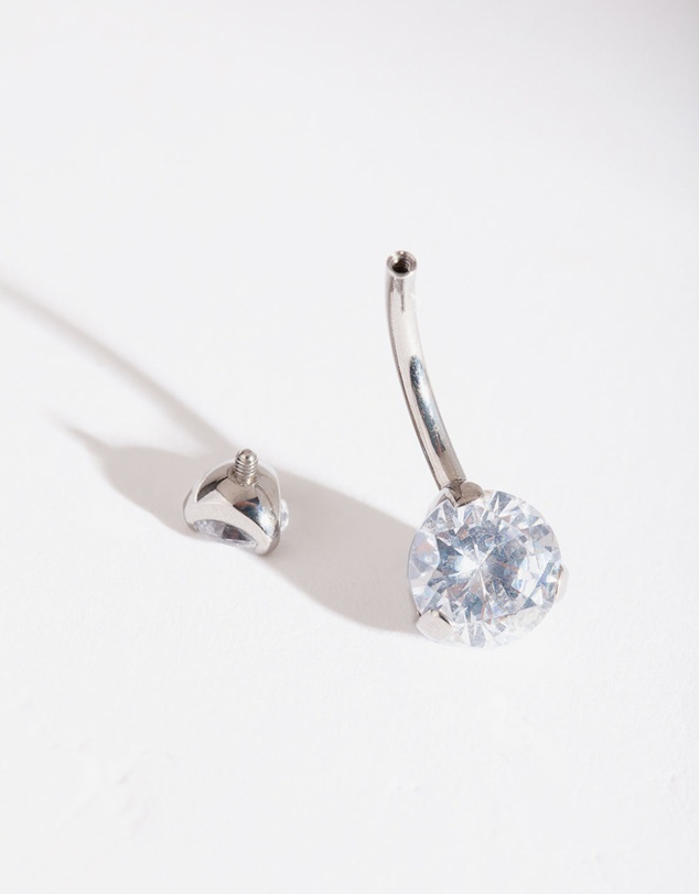 Lovisa - Titanium Classic Diamante Belly Bar
