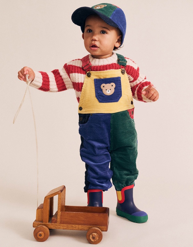 Huxbaby - Colour Block Cord Overalls - Babies-Kids
