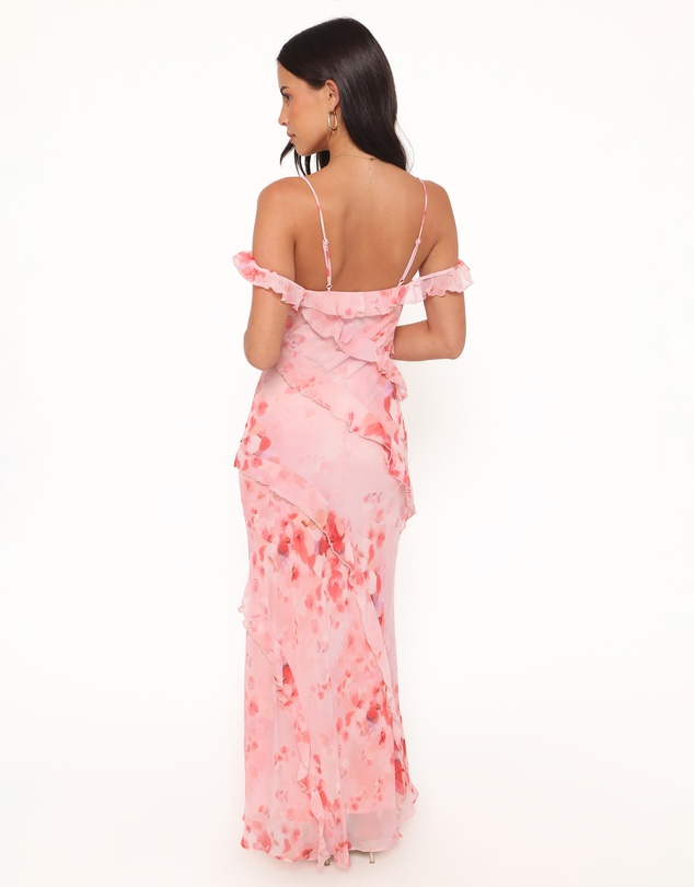 Petal & Pup - Alexia Off Shoulder Maxi Dress - Pink Floral