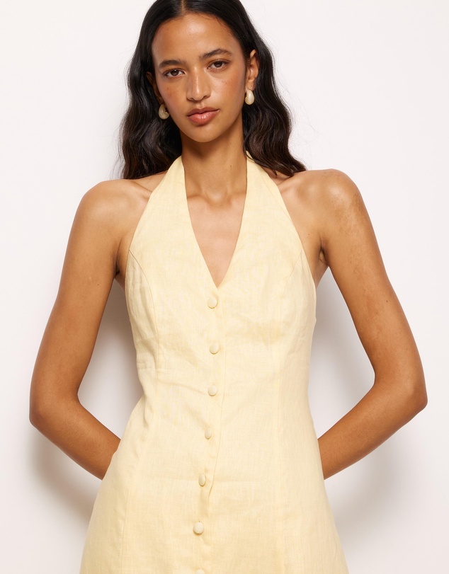 AERE - Rosa Linen Halter Midi Dress