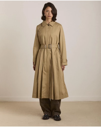 Damson Madder - Sofia Pleated Trench Coat