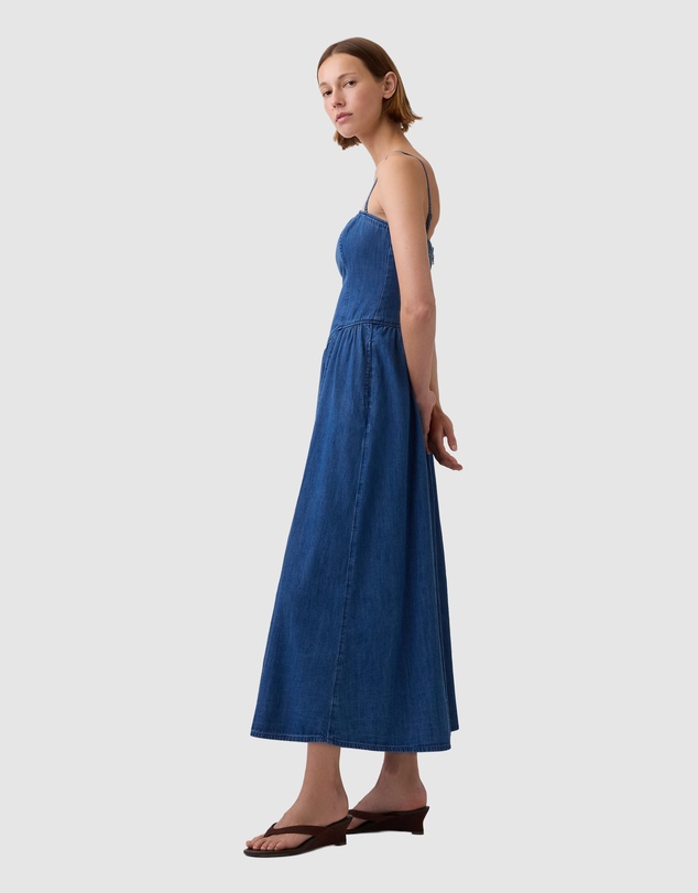 GAP - Med Topaz Strapless Denim Maxi Dress