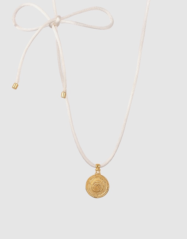 Haze & Glory - ICONIC EXCLUSIVE - Necklace Rainbow Shell Ribbon 925 Sterling Silver Gold-Plated