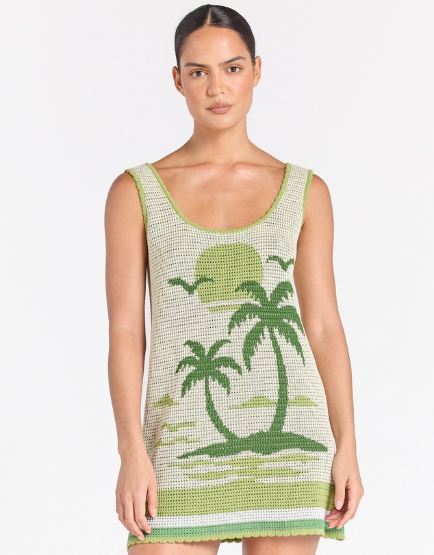 Poolside Paradiso - Palm Beach U Crochet Knit Dress - Palm