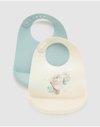 Purebaby - Silicone Feeding Bib 2 Pack- Babies