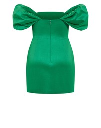 City Chic - Elyse Off Shoulder Mini Dress - kelly green