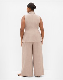City Chic - Plus size WAISTCOAT LUCI MP - Latte