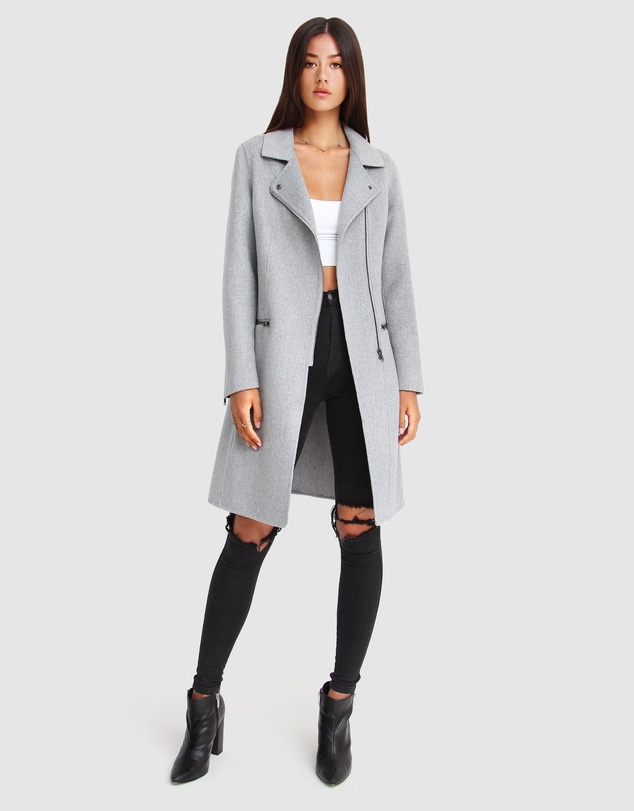 Belle & Bloom - Last Chance Wool Blend Moto Coat