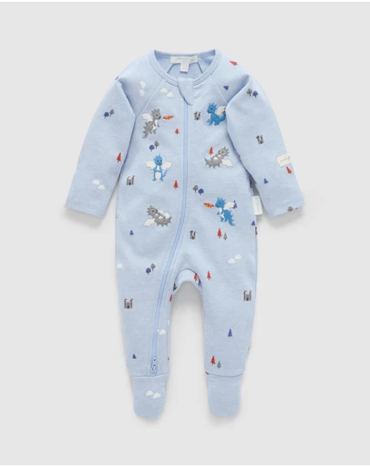 Purebaby - Thick Zip Growsuit -Kids-Babies