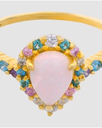 Georgini - GEORGINI WISTERIA CREATED OPAL FLORIBUNDA RING GOLD